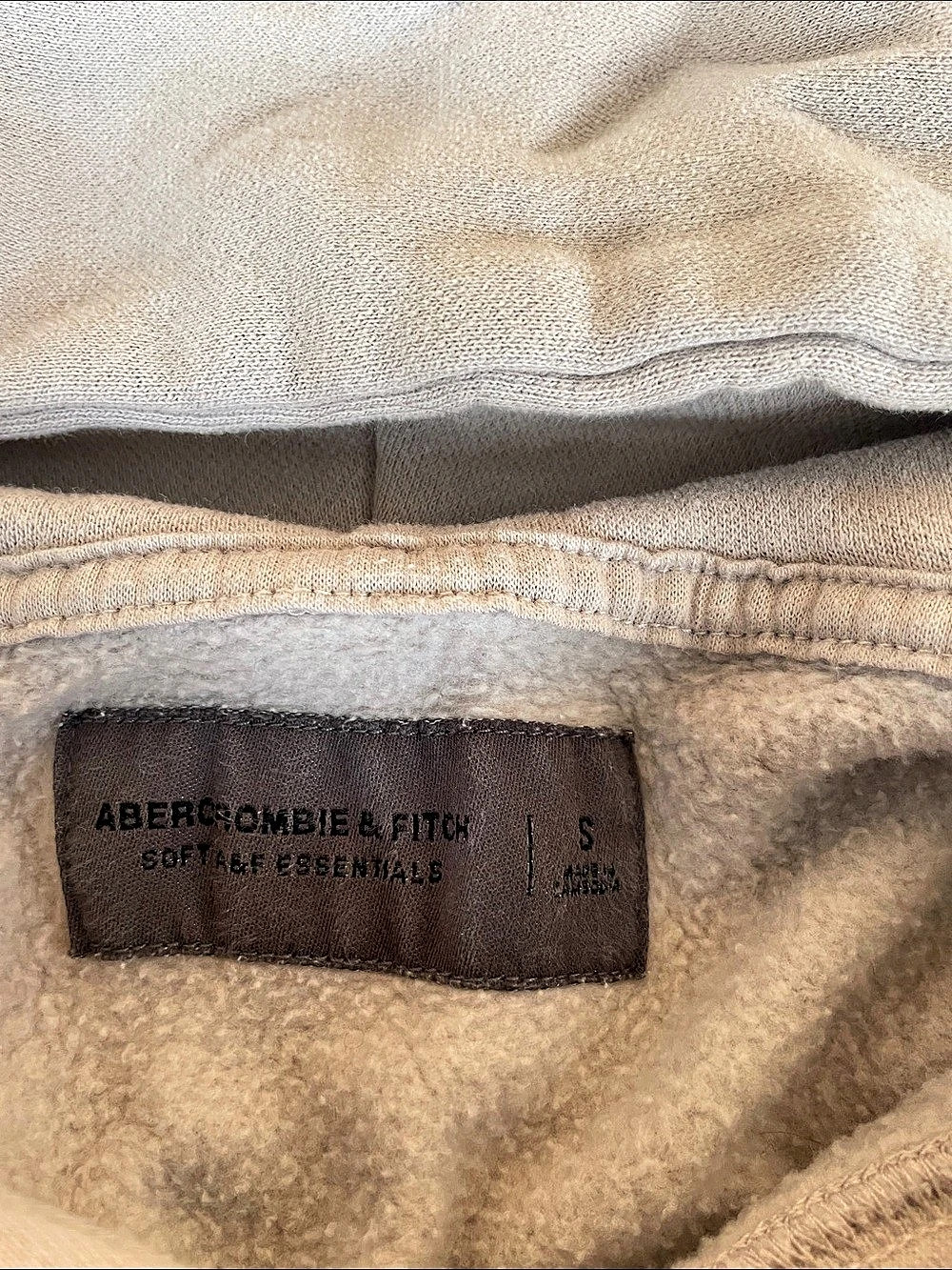 Abercrombie & Fitch Soft A&F Essentials Hoodie Cream Small